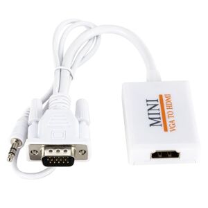 Shoppo Marte VGA + Audio to Full HD 1080P HDMI Video Converter Box Adapter for HDTV(White)
