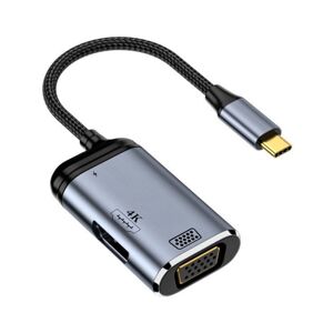 Shoppo Marte Y001 3 in 1 USB-C/Type-C to VGA+HDMI+USB-C/Type-C Audio Adapter Cable