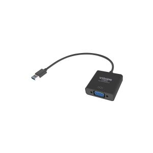 Vision - Ekstern videoadapter - USB 3.0 - VGA - sort - detailsalg