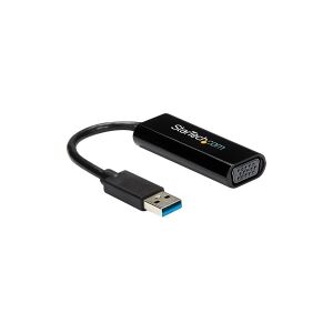 StarTech.com USB 3.0 to VGA Adapter - Slim Design - 1920x1200 - Videoadapter - TAA-kompatibel - USB Type A han til HD-15 (VGA) hun - 19 cm - sort - f