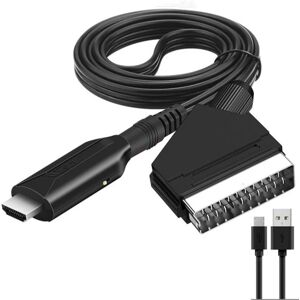 GeekAtmosphere Scart til HDMI konverter, alt-i-en SCART til HDMI adapter, 1080P HD Audio Video Converter til HDTV STB VHS Xbox PS3 Sky DVD Blu-Ray