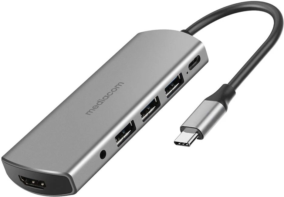 Mediacom MD-C309 replicatore di porte e docking station per notebook Cablato USB 3.2 Gen 1 (3.1 Gen 1) Type-C Alluminio