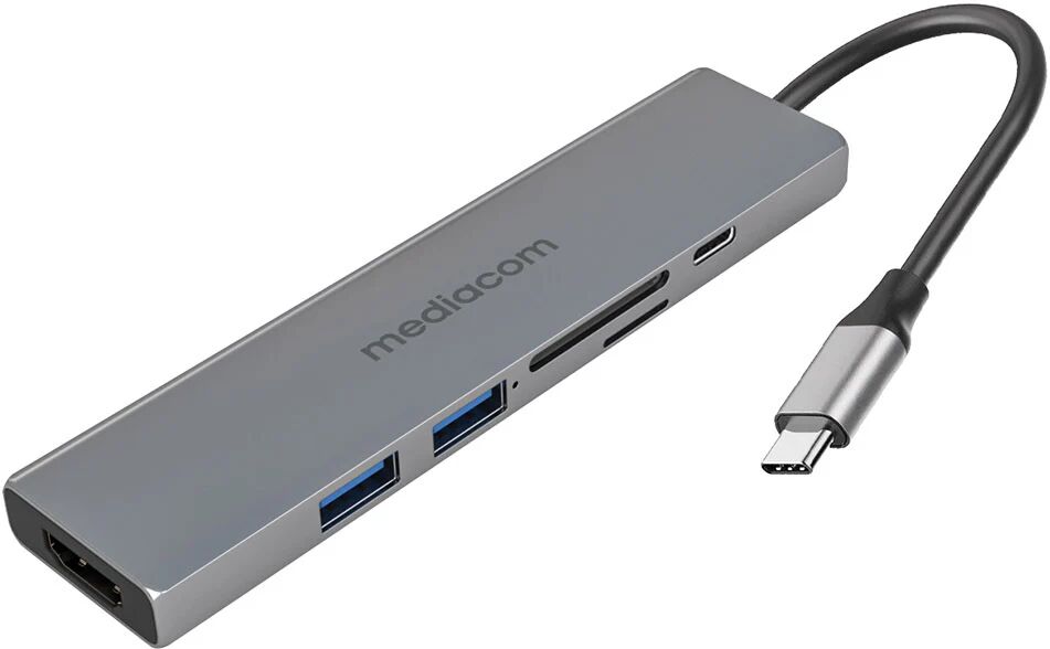 Mediacom MD-C312 replicatore di porte e docking station per notebook Cablato USB 3.2 Gen 1 (3.1 Gen 1) Type-C Grigio