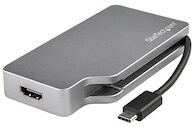 StarTech.com Adaptateur multiport USB-C gris sidéral avec 4 sorties vidéo - mDP, HDMI, DVI, VGA - 4K 60 Hz - adaptateur vidéo externe - gris