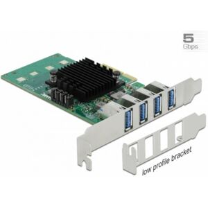 DeLock 89048 - PCI Express x4 Karte zu 4 x extern USB 3.0 Quad Channel - Low Profile Formfaktor