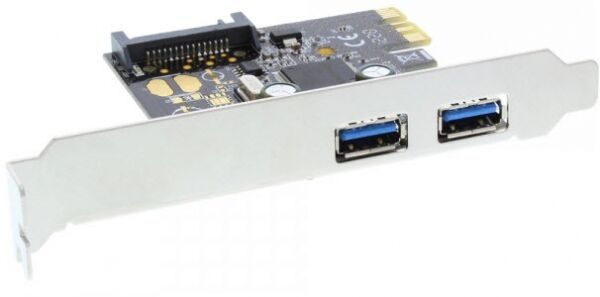 InLine 76666L Schnittstellenkarte (inkl. LP) - 2x USB 3.0 mit SATA Strom - PCIe