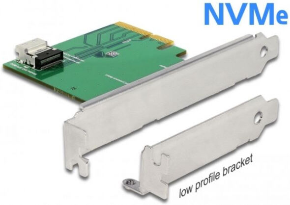 DeLock 89585 - PCI Express x4 Karte > 1 x intern SFF-8654 4i NVMe - Low Profile Formfaktor