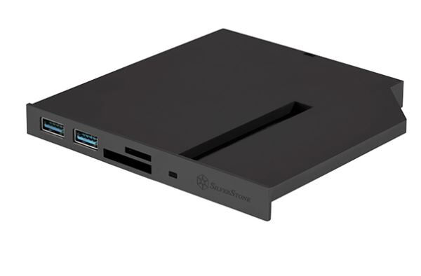 Silverstone ssT-FPS01 - Einschub für m-ITX Cases / 2 x USB3-A / 1 x USB3-C / CardReader / M.2 Slot