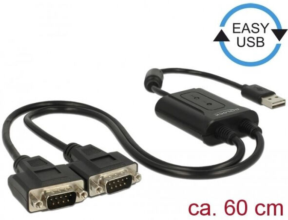 DeLock 63950 - USB 2.0 auf 2 x Seriell RS-232 Adapter