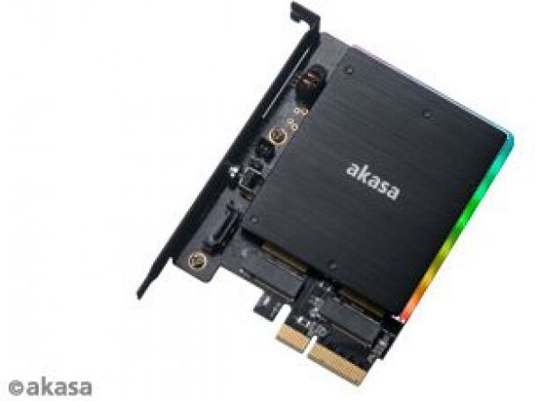 Akasa M.2 PCI-E SATA RGB LED Adapter Karte