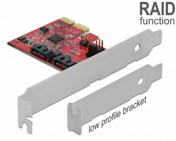 DeLock 90406 - 2 Port SATA PCI Express Karte mit RAID 1 - Spiegelung bestehender Daten