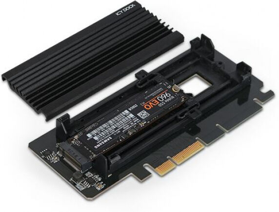 Icy Dock MB987M2P-2B - EZConvert Ex Pro 1 x M.2 NVMe SSD to PCIe 3.0 x4 Adapter with Heat Sink