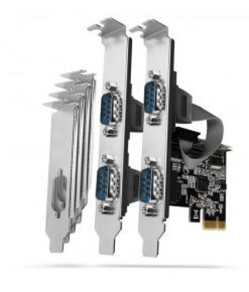 Axagon PCEA-PSN - PCIe-Adapter mit 4x Seriell-Ports - ASIX AX99100 Chipsatz