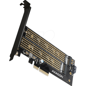 AXAGON AXG PCEM2-D - PCIe x4 > 1x M.2 NVMe + 1x M.2 SATA