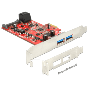 DELOCK 89389 - PCIe x1 SATA 6Gb/s 2x SATA + 2x USB 3.0