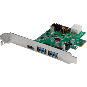 LOGILINK PC0090 - PCIe > 1 x extern USB 3.0 Type C, 2x USB 3.0 Typ A