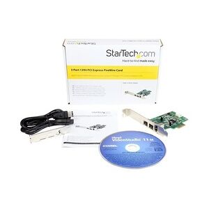 StarTech.com 3 Port 800+400 FireWire PCI Express Schnittstellen Combo Karte FireWire-Adapter PCIe 800 2 Anschlüsse + 1 x