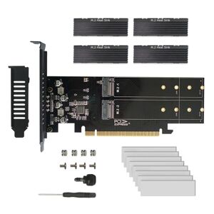 Essager Electronic Pcie Zu M2 Adapter Karte, Pcie X16 4 Port M2 Nvme M Key Ssd Add-On Karte M.2 Pci Express X16 Adapter Vroc Raid Erweiterung Karte Chia