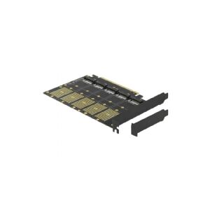 Delock PCI Express x16 Card to 5 x internal M.2 Key B / SATA - Lagringskontrol - M.2 - M.2 Card lavprofil - 6 Gbit/s - PCIe 3.0 x16