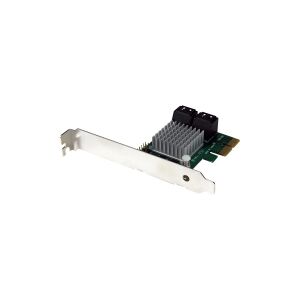 StarTech.com 4 Port PCI Express 2.0 SATA III 6Gbps RAID Controller Card with HyperDuo SSD Tiering - PCIe SATA 3 Controller Adapter (PEXSAT34RH) - Styreenhed til lagring (RAID) - 4 Kanal - SATA 6Gb/s - lavprofil - RAID RAID 0, 1, 10, JBOD - PCIe 2.0 x2 - f