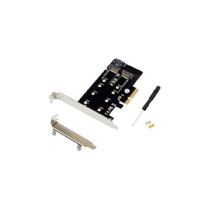 MicroConnect - Interfaceadapter - M.2 - M.2 NVMe Card - PCIe 3.0 x4, SATA 6Gb/s - sort sølv