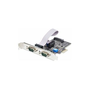 StarTech.com 2-Port Serial PCIe Card, Dual-Port PCI Express to RS232/RS422/RS485 (DB9) Serial Card, Low-Profile Brackets Incl., 16C1050 UART, TAA-Compliant, Windows/Linux, TAA Compliant - Level-4 ESD Protection (2S232422485-PC-CARD) - Seriel adapter - PCI