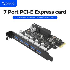 ORICO Smile Speed-Carte Express PCI-E avec 7 ports USB 3.0  connecteur d'alimentation SATA à 15