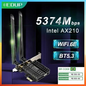 EDUP Eding – carte réseau wi-fi 802.11AX  Intel AX210 PCIE  5374 mb/s  wi-fi 2.4/5/6GHz  avec bluetooth