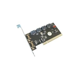 GENERIQUE Carte Contrôleur SATA Sur Port PCI CHIPSET SILICON IMAGE - 4 Ports - RAID 0, 1, 5 CHIPSET SIL3124Pour 4 Périphériques SATA II - Publicité