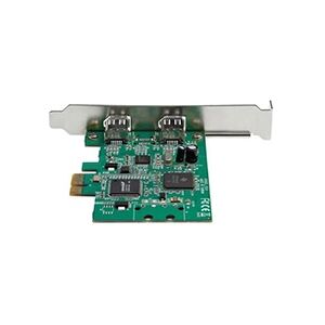 StarTech.com Carte PCI Express 2 ports FireWire 1394a - Carte PCIe 2 ports FireWire 400 - Adaptateur FireWire - PCIe profil bas - FireWire x 2 - vert - Conformité - Publicité