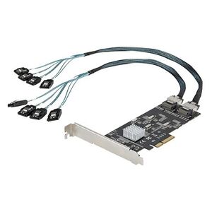 StarTech.com Carte Contrôleur SATA PCIe 8 ports - Carte SATA PCI Express 6Gbps 4 Contrôleurs Hôte - Carte Contrôleur SATA PCIe - PCI-e x4 Gen 2 vers SATA III - - Publicité