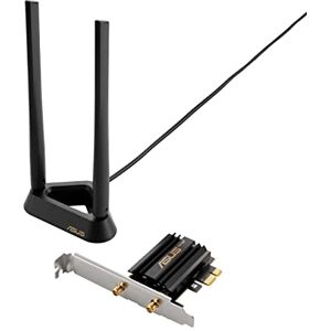 Asus Carte d'extension PCI-E WiFi 6E + Bluetooth 5.2 (PCE-AXE58BT) Prend en Charge la Bande 6 GHz, WPA3, 160 MHz, sécurité réseau WPA3, OFDMA et MU-MIMO, antenne Externe, Base magnétique, Latence - Publicité