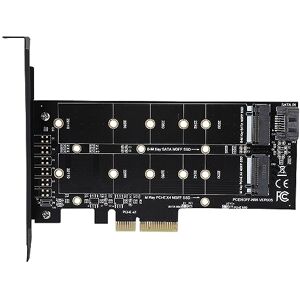 Bagima Adaptateur PCIE Double M.2 pour SSD PCIE NVME, SSD M.2 NVME et Carte D'extension de Contrôleur Hôte 2280 2260 2242 2230 vers PCI e 3.0x4 - Publicité