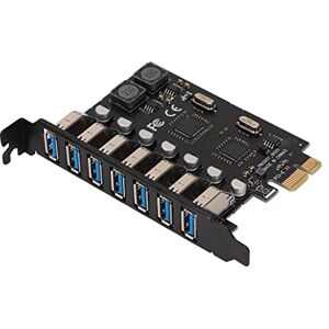 Bewinner 7 Ports Carte d'Extension PCI-E vers USB 3.0, Carte d'Extension PCI Express USB 3.0, 7 Ports vers l'avant pour Connecter 7 Appareils étendus, Compatible avec Windows 10/8/7/XP - Publicité