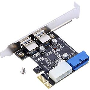 Yctze Carte d'extension PCIE vers USB3.0 avec Interface Avant 19 Broches, Carte d'alimentation d'extension USB 3.2 1x, Adaptateur de Panneau Avant PCI-E USB 3.1, Carte - Publicité