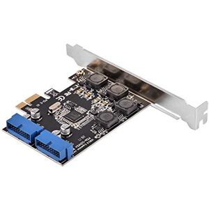 Tosuny Carte Express PCI-E vers USB 3.0 à 2 Ports, Adaptateur de Carte USB 3.0 pour embase 19 Broches PCI-Express à Profil Bas - Publicité