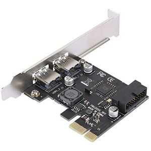 Ccylez Carte d'extension PCI-E vers USB3.0, Carte Riser de Bureau 19/20PIN, Carte Adaptateur USB3.0 5Gbps, Carte d'extension pour Ordinateur XP/Win7/Win8/Win8.1/Win10 - Publicité