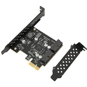 VBESTLIFE Carte D'extension PCI-E 1X vers USB 3.2 Gen1 5 Gbps 2 Ports avec Interface 19 Broches, Prise en Charge de la Carte PCIE vers USB pour Win XP 7 8 10 11, pour Linux (Tableau Noir - Publicité