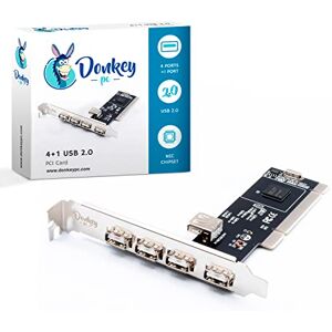 Donkey pc Carte d'extension PCI vers USB 2.0 Carte PCI avec 4 USB 2.0 externes et 1 USB interne Adaptateur contrôleur PCI vers USB 2.0 Carte d'extension PCI USB pour PC de bureau. Publicité