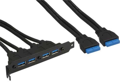 4043718188048 InLine 33390D Slotblech USB 3.0, 4 x USB-uttag till internt moderkort, 0,5 m