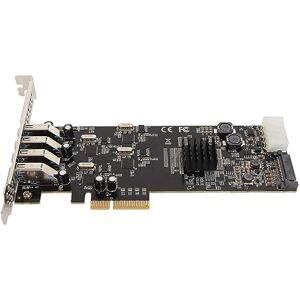 BROLEO PCI Express USB 3.0 Card, PCIE X4 Multi-Purpose USB Connector Up to 20Gbps 4 Port PCI Express Expansion Card for Linux for Computer