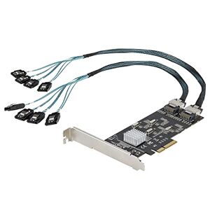 StarTech.com 8 Port SATA PCIe Card - PCI Express 6Gbps SATA Expansion Adapter Card with 4 Host Controllers - SATA PCIe Controller Card - PCI-e x4 Gen 2 to SATA III - SATA HDD/SSD (8P6G-PCIE-SATA-CARD)