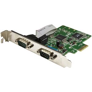 StarTech.com 2-Port PCI Express Serial Card with 16C1050 UART - RS232 Low Profile Serial Card - PCI Serial Card (PEX2S1050) ,Black