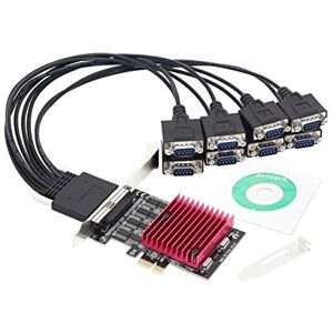 CERRXIAN PCIE to 8 port RS232 Expansion Card, PCI-E X1 8 Ports DB9 Serial Card, 8 Chipset PCI-Express Controller Card(With 8 Port External Cable)