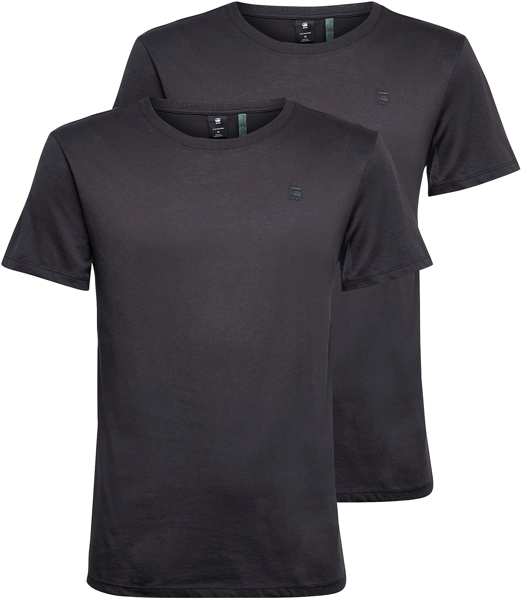 G-Star RAW Rundhalsshirt »Base htr r t s/s 2«, (Packung, 2 tlg., 2er-Pack) schwarz