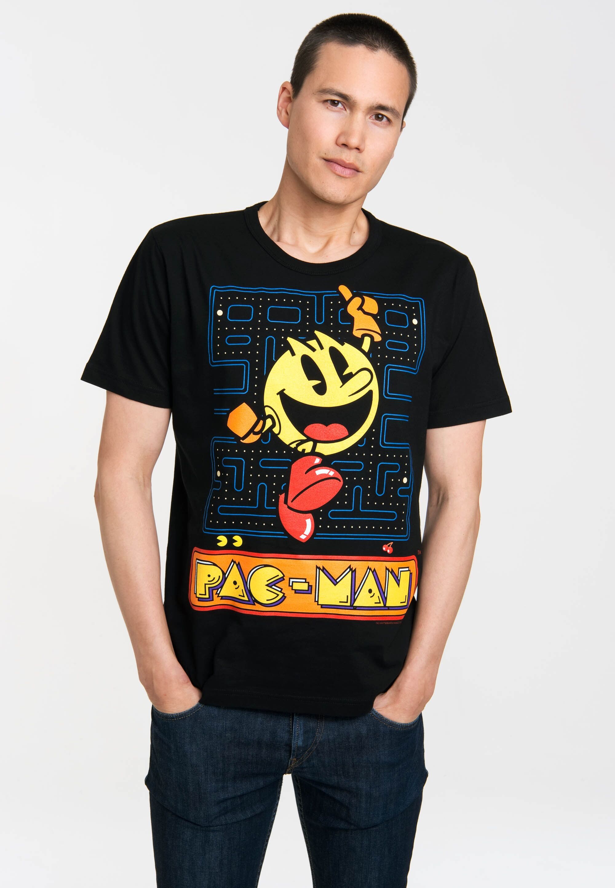 LOGOSHIRT T-Shirt mit Pac Man-Print schwarz