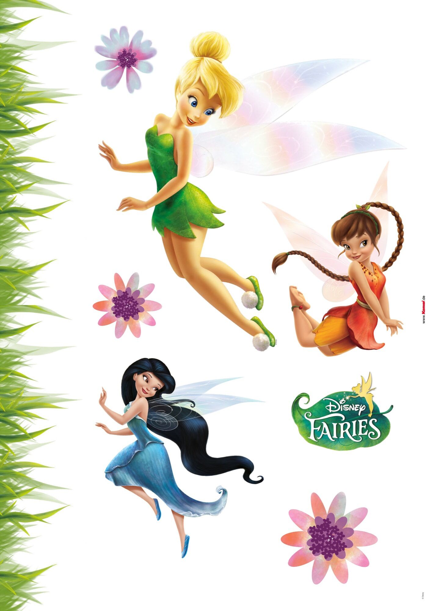 Komar Wandtattoo »Fairies«, (Set, 8 St.), selbstklebend, rückstandslos abziehbar bunt