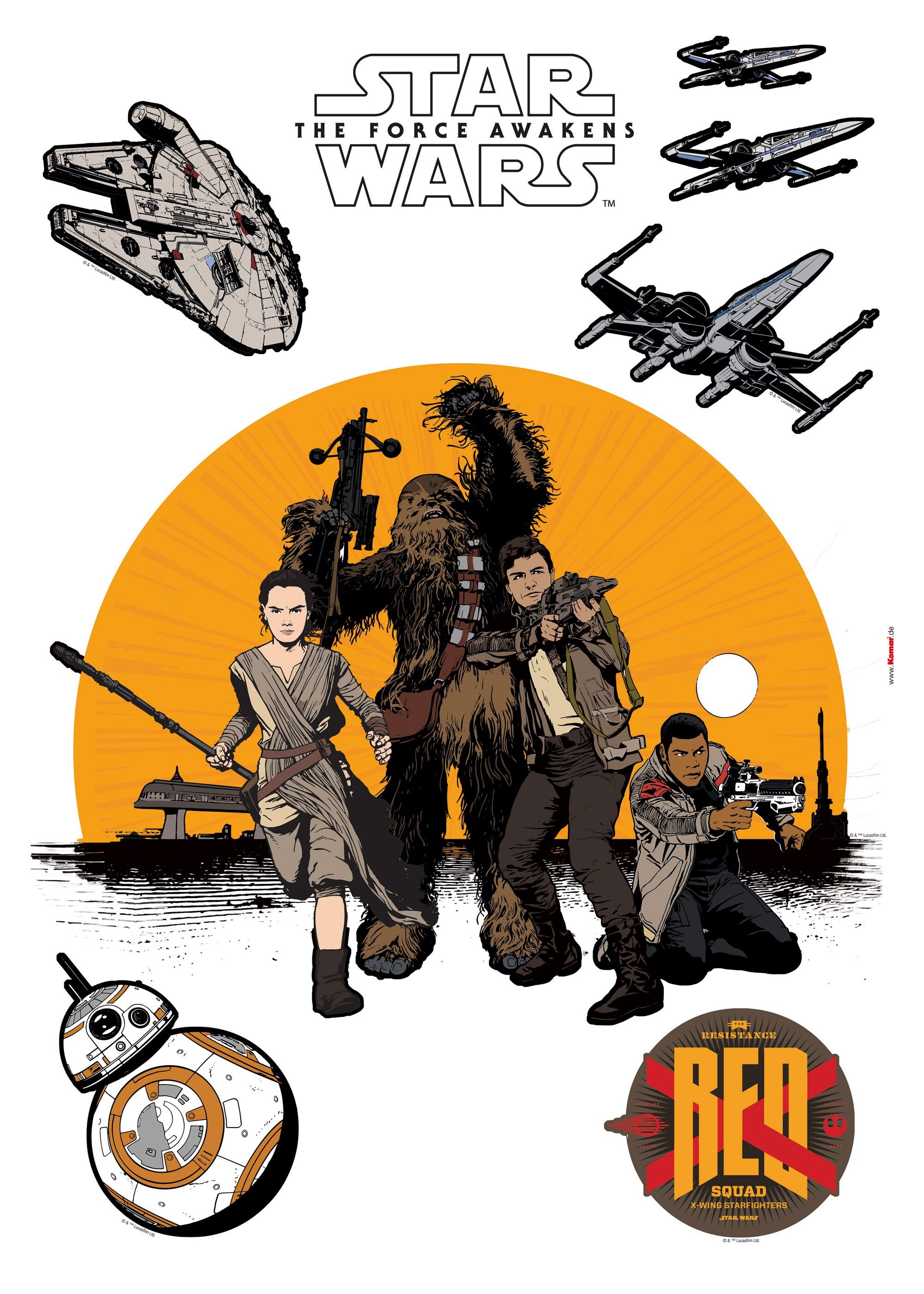 Komar Wandtattoo »Star Wars Resistance«, (Set, 8 St.), selbstklebend,... gelb