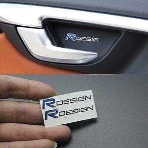 2 stk/sæt R Design bilklistermærker og mærkater Indvendigt dørhåndtag Ratkonsolklistermærker til Volvo S60 V70 Xc60 Xc90 S80 S40 tilbehør til bilstyling