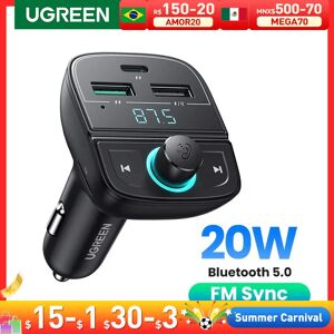 UGREEN a chargeur de voiture rapide 4.0  transmetteur FM  Bluetooth  Kit de voiture  lecteur Audio